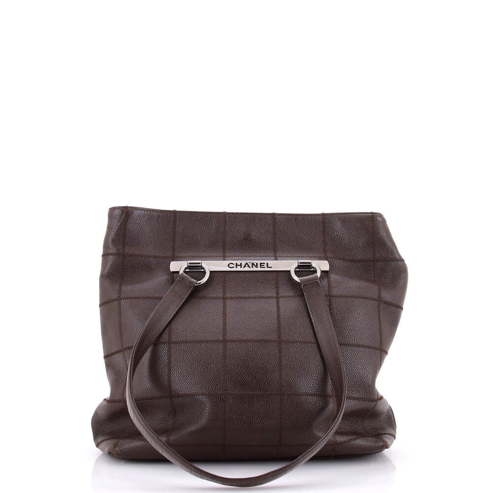 Chanel Medium Square Stitch Tote Caviar